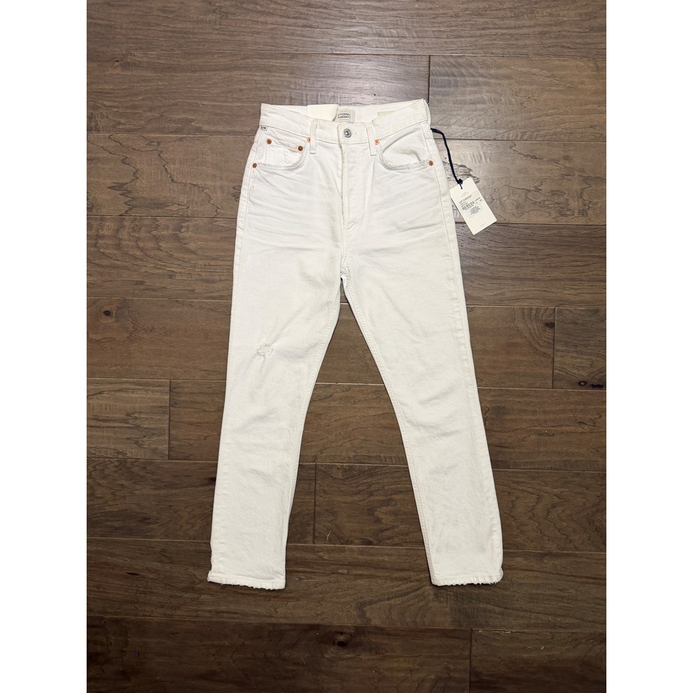 NWT Citizens of Humanity Jolene Jeans Women 24 White Denim Slim Straight New